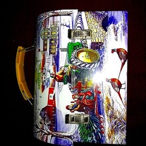 John Deere metal collectable lunch box winter scene